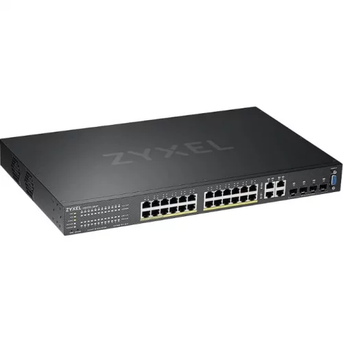 Коммутатор/ ZYXEL NebulaFlex Pro GS2220-28HP Hybrid L2 PoE+ switch , rack 19 