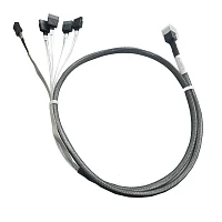 Кабель DiliVing DLHS36-0439 HDmSAS (SFF8643) -to- 4*SATA +SideBand, metall lockers, SAS2.1 (6G), 75cm