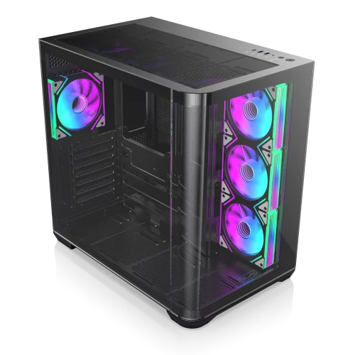 Корпус без блока питания/ Case Raijintek ATREUS BT4, Midi-Tower, TG, 4x120mm ARGB, 2xUSB-A 3.0 + 1xUSB Type-C , E-ATX, ATX, mATX, mITX Black (0R20B00255)