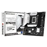 MAXSUN MS-Terminator B760M D4 WIFI6E V2 (Socket 1700, mATX, 4*DDR4(128b), DP/HDMI, 4*SATA3, 3*M.2, 1xPCI-E x16 /1xPCI-E x4, 6*USB 2.0, 2*USB 3.2 GEN2, LAN 1*2.5G, Bluetooth, Wi-Fi 802.11ax, RTL)