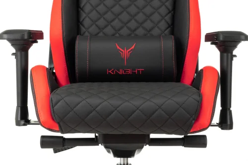 Кресло игровое Knight Titan черный/ красный ромбик экокожа с подголов. крестов. металл (KNIGHT TITAN BR) фото 12
