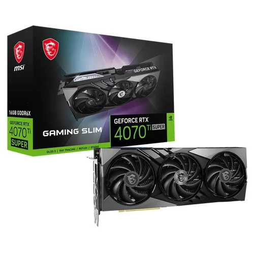 Видеокарта MSI RTX4070Ti SUPER GAMING SLIM 16GB GDDR6X 256bit 3xDP HDMI 3FAN RTL (RTX 4070 TI SUPER 16G GAMING SLIM)