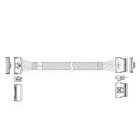 Кабель JPC P7328DN00800-1 Cable MCIO x8 74P (прямой Straight Type) -TO- Slimline SAS x8 74P (SFF8654, прямой Straight Type) , 85 Ohm, L:80cm