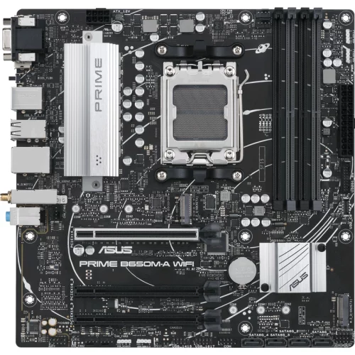 Материнская плата ASUS PRIME B650M-A WIFI, Socket AM5, B650, 4*DDR5, HDMI+DP+VGA, 4xSATA3 + RAID, M2, Audio, Gb LAN, USB 3.2, USB 2.0, mATX; 90MB1C00-M1EAY0