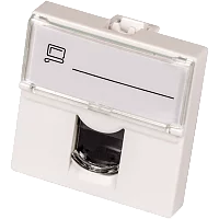 Вставка Mosaic 45x45, RJ-45 UTP, кат.5e, со шторкой и увеличенным окном маркировки, белая (LAN-SIP-23U5E-WH)
