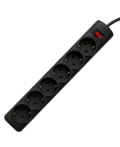 Сетевой фильтр PROGIX PG636, 6 розеток, черный, кабель 3 метра, заземление, выключатель, мощность нагрузки 2200Вт, размер 320 х 50 х 40мм, сечение кабеля 3 х 0.75кв.мм.