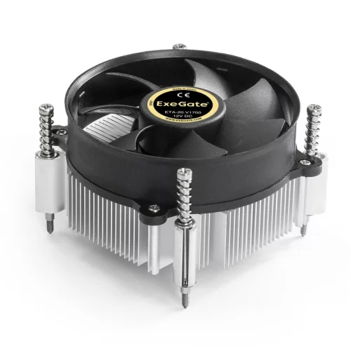 Exegate EX292654RUS Кулер ExeGate ETA-20.V1700 (Al, LGA1700/ 1150/ 1151/ 1155/ 1156/ 1200/ 1366, TDP 90W, Fan 95mm, 2400RPM, Hydro bearing, 3pin, 22db, 340г, с термопастой, на винтах, Color Box)