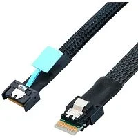 Кабель JPC P4900DN00800-3 Cable Slimline SASx4 38P (SFF8654, прямой Straight Type) -TO- Slimline SASx4 38P (SFF8654, (прямой Straight Type) , 85 Ohm, L:80cm (C5454)