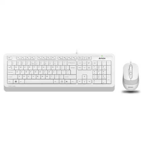Клавиатура + мышь A4Tech Fstyler F1010, Wired, USB, 600-1000-1600dpi, 4But, Multimedia (F1010 WHITE)
