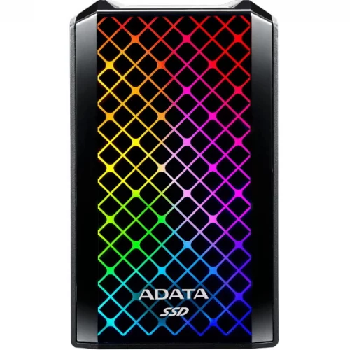 Внешний твердотельный накопитель 1TB SSD A-DATA SE900G, External, USB 3.2 Type-C, R/ W -2000/ 2000 MB/ s, RGB (ASE900G-1TU32G2-CBK)