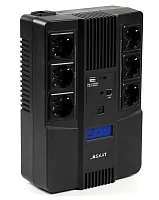 (8935) Бастион SKAT-UPS AI 800ВА/ 480Вт/ line-interactive/ АКБ 9Ачx1/ 3xSchuko 3xSchuko/ Дисплей/ 3 л.г. (SKAT-UPS 800 AID)