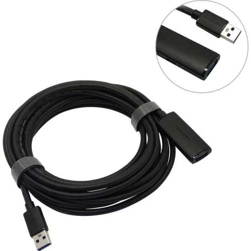 Активный кабель-удлинитель Vention USB 3.0 AM/AF с усилителем - 5м Черный (CBMBJ)