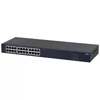 DAHUA DH-SF1024 24-портовый неуправляемый коммутатор, 24xRJ45 100Mb, коммутация 4.8 Гбит/ с, MAC-таблица 8К, металл