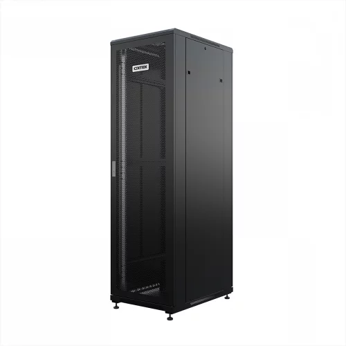 Шкаф напольный универсальный серверный ONTEK TC 22U 600х800мм, 4 профиля 19, двери перфорированная и перфорированная, боковые стенки съемные (TC22U68PPDRSWAS-9005)
