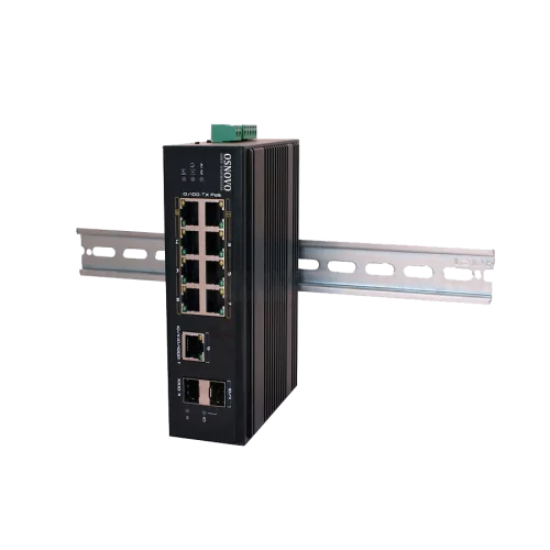Промышленный PoE коммутатор Gigabit Ethernet OSNOVO SW-60812/I Промышленный PoE коммутатор на 11 портов. Порты: 6 x FE (10/100Base-T) с PoE (до 30W) + 2 x FE (10/100Base-T) с PoE (до 60W) + 1 x GE (10/100/1000Base-T) + 2 x GE SFP (1000Base-X). В