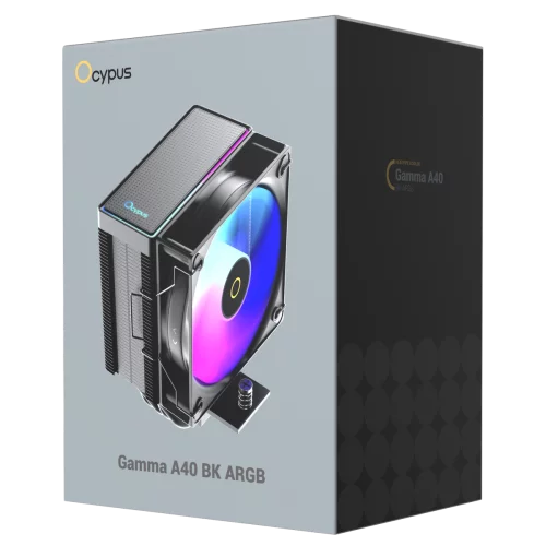 Кулер для процессора Ocypus Gamma A40 BK, 100mm FAN, Top Panel, 4 HEAT PIPES, 4-PIN PWM, 600-2400 RPM, 29DBA, HYDRO BEARING, LGA115X/1200/1700/18XX, AM4/AM5 фото 2