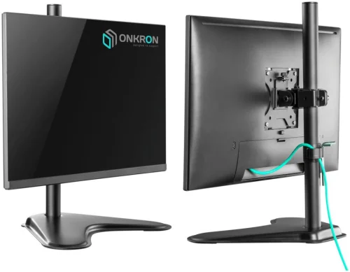 Кронштейн для монитора ONKRON D101FS Black / 10-32 макс. 100*100, настольная подставка, наклон -85?+45? поворот 360?, вылет от основание 0-113мм, макс.перемещение по вертикали 200-380мм, нагрузка 10кг, портрет/ альбом ориентация (441733) {5} фото 6