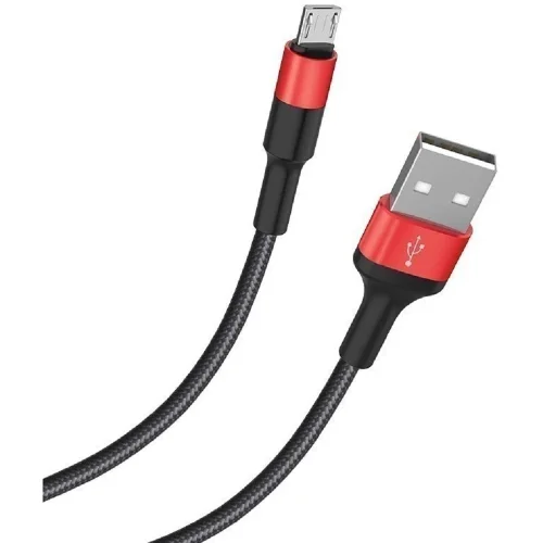 HOCO HC-80220 X26/ USB кабель Micro/ 1m/ 2A/ Нейлон/ Black&Red
