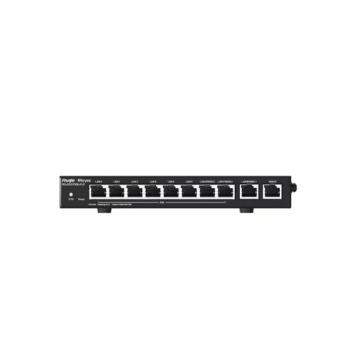 Ruijie Reyee Desktop 10-port full gigabit router, providing one WAN port, six LAN ports, and three LAN/ WAN ports; supporting eight PoE/ PoE+ interfaces and maximum 110 W PoE power; recommended concurre (RG-EG310GH-P-E)