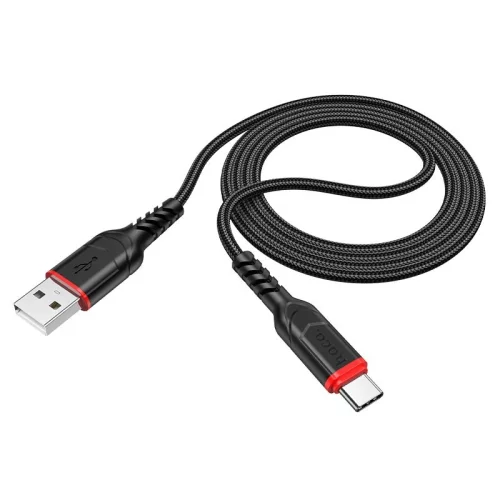 HOCO X59/ USB кабель Type-C/ 1m/ 2.4A/ Нейлон/ Black (HC-44920)