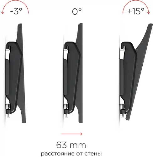 Кронштейн для телевизора Holder LCDS-5010 черный металлик 20-40 макс.45кг настенный наклон (LCDS-5010 METALLIC) фото 6