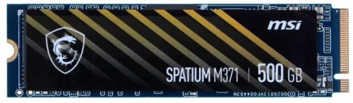 MSI SSD SPATIUM M371, 500GB, M.2(22x80mm), NVMe, PCIe 3.0 x4, 3D TLC, R/W 2200/1150, IOPs 60 000/200 000, TBW 110, DWPD 0.12 (5 лет) (S78-440K160-P83)