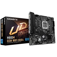 Материнская плата Gigabyte H610M D3H WIFI DDR4 H610, LGA1700, 2*DDR4, 1*PCIEx16, 1*PCIEx1, 2*M.2 4*USB3.2Gen1, 8*USB2.0, 4*SATA3.0, 1G, HDMI, M-ATX, RTL