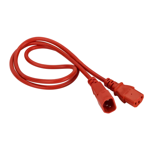 Шнур питания C13-C14, 3х0.75, 220В, 10А, красный, 0.5 метра (LAN-PP13/14-0.5-RD)