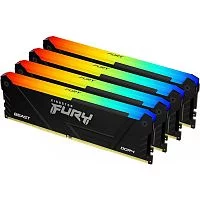 Память оперативная/ Kingston 128GB 3600MT/s DDR4 CL18 DIMM (Kit of 4) FURY Beast RGB (KF436C18BB2AK4/128)