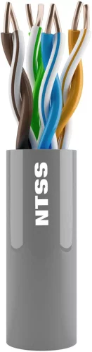 Кабель информационный NTSS NTSS-IN-UTP4-5Е-PVC-GY кат.5E U/ UTP 4X2X24AWG PVC внутренний 305м серый