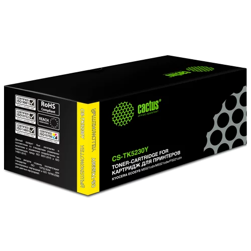 Картридж лазерный Cactus CS-TK5230Y TK-5230Y желтый (2200стр.) для Kyocera Ecosys M5521cdn/M5521cdw/P5021cdn/P5021cdw