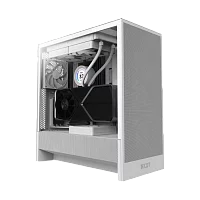 Корпус ПК без блока питания/ Case NZXT H5 Flow (2024), Midi-Tower, TG, 2x120mm, 1xUSB-A 3.2 + 1xUSB-C 3.2, E-ATX, ATX, mATX, mITX White (CC-H52FW-01)