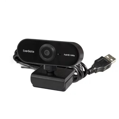 ExeGate Stream C925 Full HD (2Мп, 1920х1080, 1080P, 30fps, поддержка H.264, фиксированный фокус, 4-линзовый объектив, микрофон с шумоподавлением, универсальное крепление, USB, кабель 1,5 м (EX299089RUS)