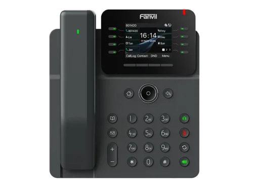 Fanvil Enterprise Phone with Wireless Handset 6-Party Local Conference HD voice 8 SIP lines 8 Line key 2.8 Inch color screen Opus+IPV6 21 DSS keys PSU (V62 PRO)