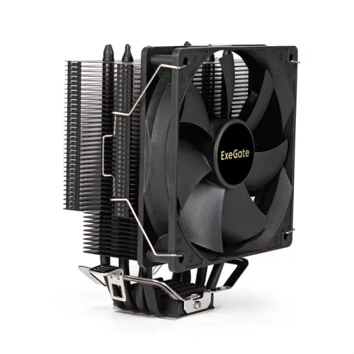 Exegate EX286299RUS Кулер Dark Magic EXX400-PWM (Al+Cu, черное покрытие, 4 тепл.трубки, LGA775/ 1150/ 1151/ 1155/ 1156/ 1200/ 1700/ AM2/ AM2+/ AM3/ AM3+/ AM4/ FM1/ FM2/ 754/ 939/ 940, TDP 140W, Fan 120mm, PWM, 1200-2