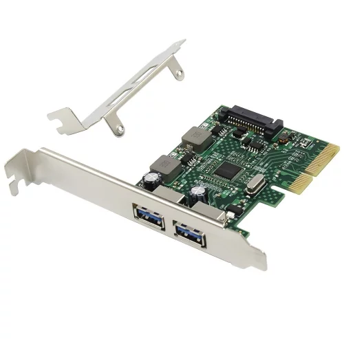 ORIENT AM-U3142PE-2A, Контроллер PCI-Ex4 v3.0, USB 3.2 Gen2, 2-port ext Type-A, ASM3142 chipset, разъем доп.питания, в комплекте LP планка крепления (31272) фото 2