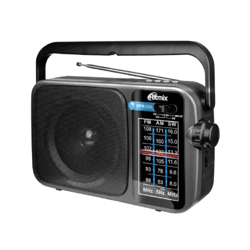 RITMIX RPR-320 {ФМ радиоприёмник 3-диапазонный (FM/AM/SW), Bluetooth v.5.2, воспроизв. с micro SD карт памяти или USB флэш носителей}