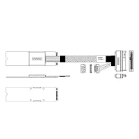 Кабель Amphenol RPC75-0056 Cable M.2 (75pin) -TO- U.2 SFF8639 , 100 Ohm, PCIe Gen3, L:75cm