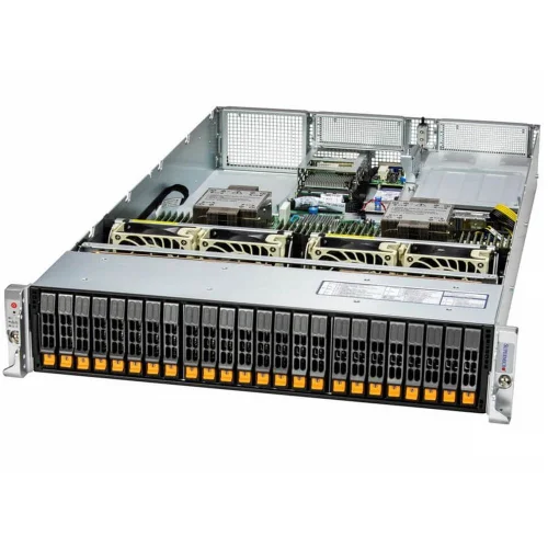 Платформа системного блока SuperMicro SYS-221H-TN24R 2U Hyper with 24 hot-swap 2.5 NVMe/ SAS/ SATA bays and 4 PCIe 5.0 x16 slots + up to 2 PCIe 5.0 x16 AIOM slots