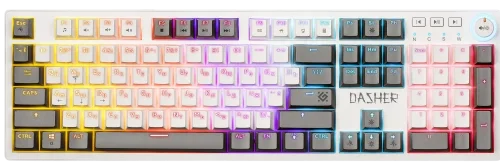 Defender Механическая клавиатура Dasher GK-472 RU,бел/ сер,104кн,YH красн,1.5м_1 (45472)