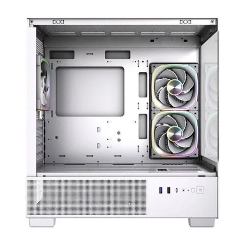 Powercase Корпус Vision Micro S4W, Tempered Glass, Type-C, 3x 120mm ARGB PWM Fan, ARGB+PWM HUB, белый, mATX (CVMMSHW-A3) фото 3