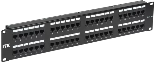 ITK 2U патч-панель кат. 5Е UTP 48 портов (Dual) с каб. орг-м (PP48-2UC5EU-D05-1)