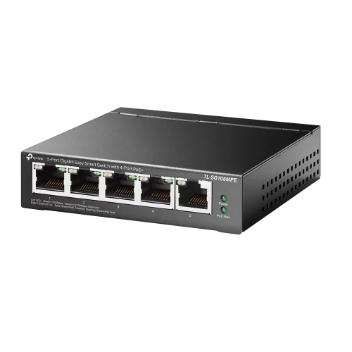 Коммутатор/ 5-Port Gigabit Easy Smart Switch with 4-Port PoE+ (TL-SG105MPE)
