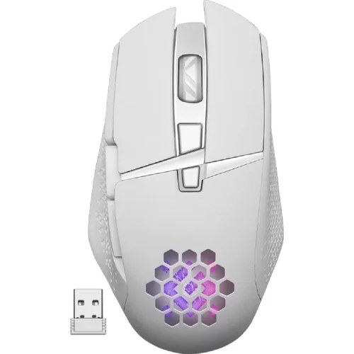 DEFENDER GLORY белая Беспроводная игровая мышь (USB, 2.4 ГГц, LED подсветка,7 кн., 400 мАч, 3200 dpi, GM-514) (52513)