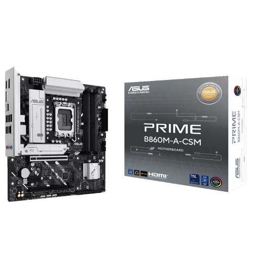 Материнская плата ASUS PRIME B860M-A-CSM, LGA1851, B860, 4*DDR5, 4*SATA, 2*M.2, 2*USB 3.2, 4*USB 2.0, Type-C, 2*PCIx16, 1*PCIx1, 2*DP+HDMI, mATX (90MB1K00-M0EAYC)
