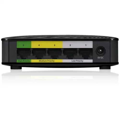 Коммутатор/ ZYXEL GS-105S v2 switch, 5 ports 1000 Mbps, desktop, with priority ports (GS-105SV2-EU0101F) фото 2