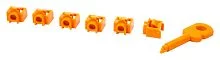 Комплект заглушек порта RJ-45 (6 шт.) + ключ, оранжевый (LAN-SEC45-PL-SET-OR)
