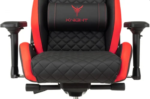 Кресло игровое Knight Titan черный/ красный ромбик экокожа с подголов. крестов. металл (KNIGHT TITAN BR) фото 13