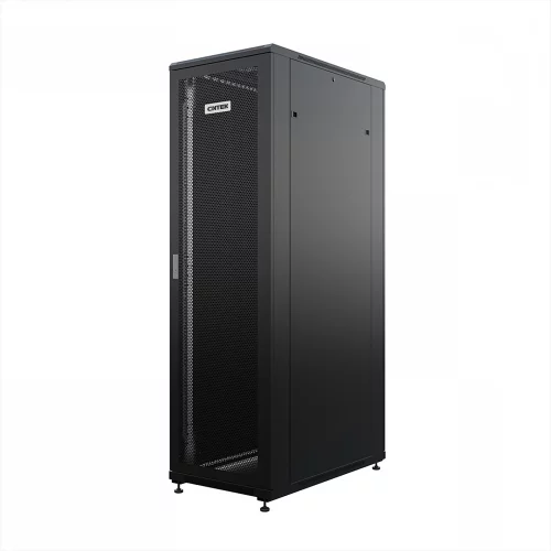 Шкаф напольный универсальный серверный ONTEK TC 22U 600х1000мм, 4 профиля 19, двери перфорированная и сплошная металл, боковые стенки съемные (TC22U61DPSMRSWAS-9005)