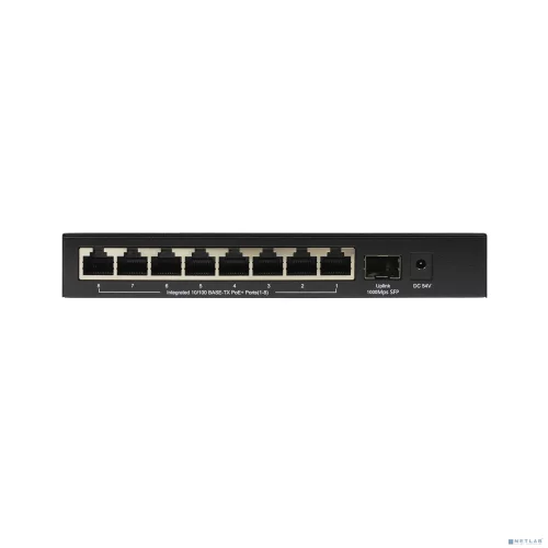 ORIGO OS1209P/ 80W/ A1A Неуправляемый PoE-коммутатор 8x100Base-TX PoE+, 1x1000Base-X SFP, PoE-бюджет 80 Вт, корпус металл (OS1209P/80W/A1A)